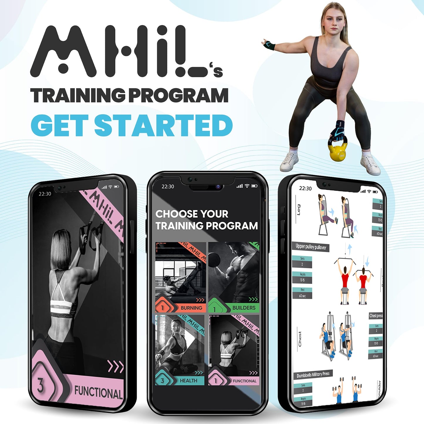 MhIL Workout Gloves for Women โ Breathable Gym Gloves for Women with Palm Protection and Enhanced Grip โ Padded Weight Lifting Glove for Womens with Wrist Wraps Support Weightlifting Exercise Cycling