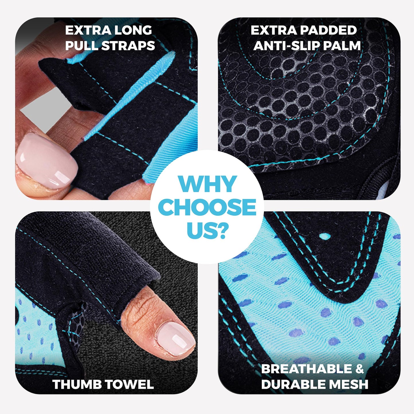 MhIL Workout Gloves for Women โ Breathable Gym Gloves for Women with Palm Protection and Enhanced Grip โ Padded Weight Lifting Glove for Womens with Wrist Wraps Support Weightlifting Exercise Cycling