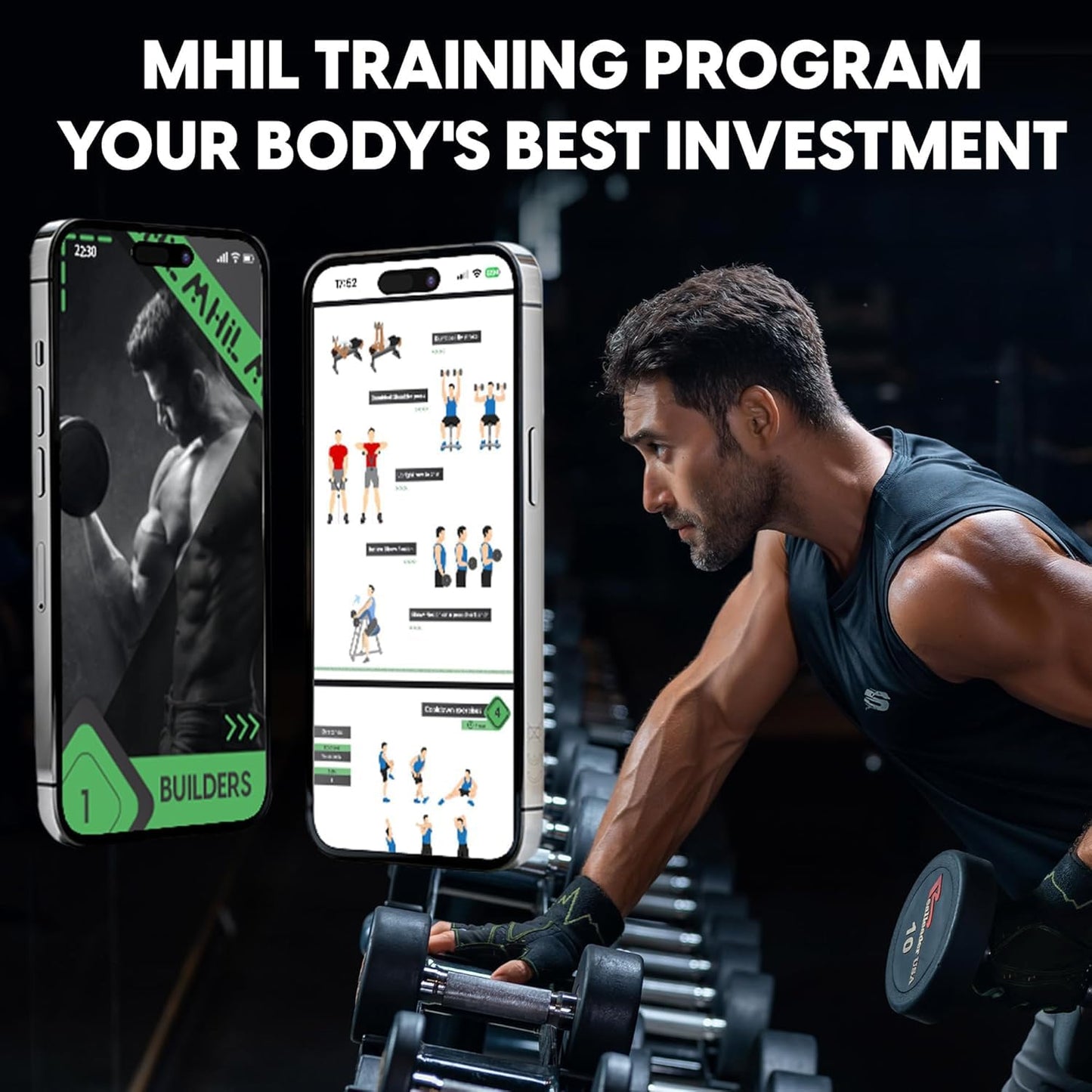 MhIL Workout Gloves for Men – Comfortable Gym Gloves for Men with Enhanced Grip for Safety and Hand Protection – Weight Lifting Protection with Wrist Wraps Support for Performance Boost and Style