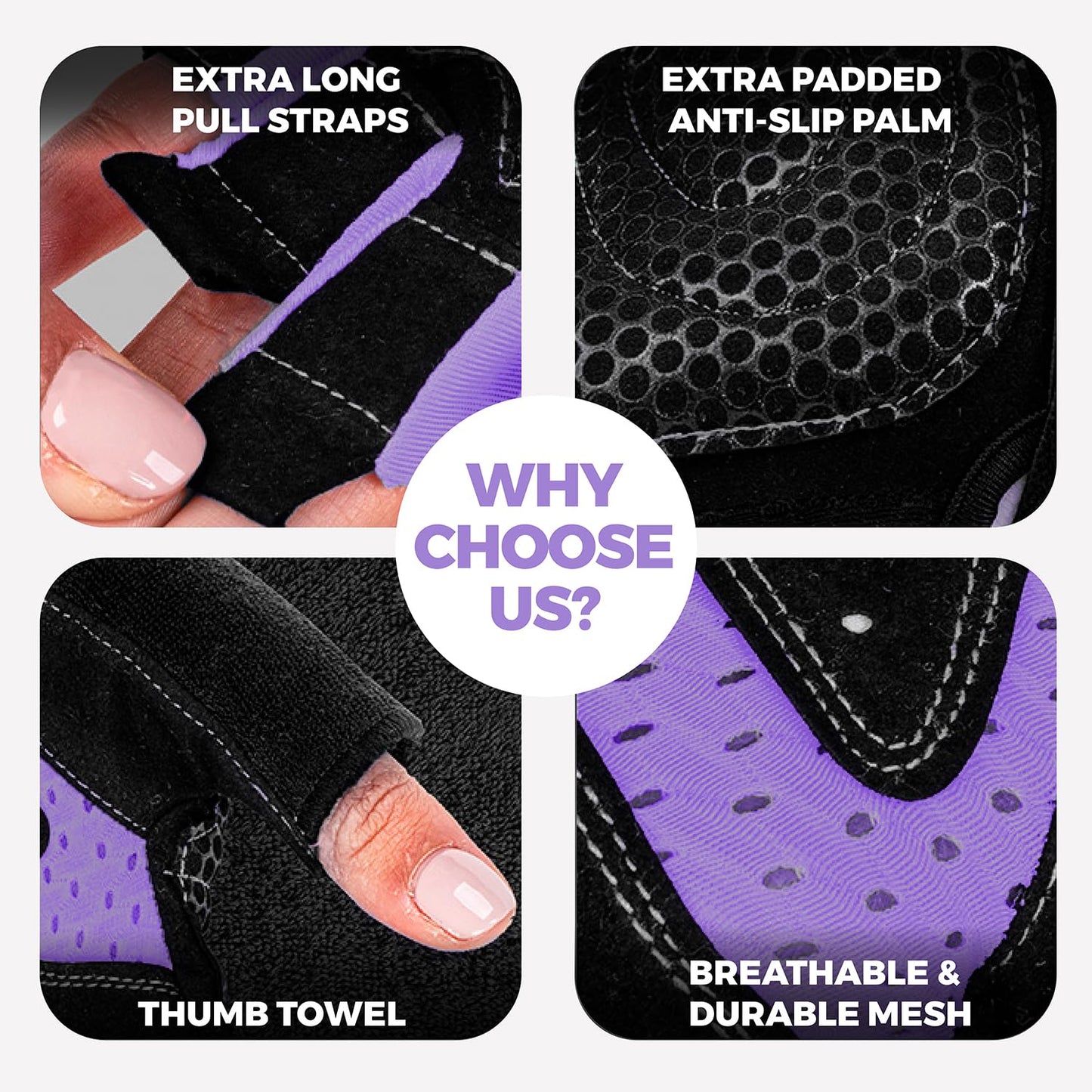 MhIL Workout Gloves for Women – Breathable Gym Gloves for Women with Palm Protection and Enhanced Grip – Padded Weight Lifting Glove for Womens with Wrist Wraps Support Weightlifting Exercise Cycling