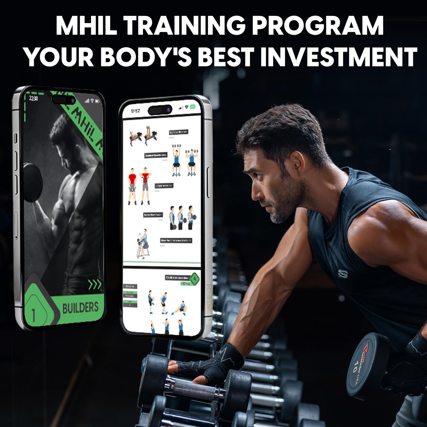 MhIL Workout Gloves for Men – Comfortable Gym Gloves for Men with Enhanced Grip for Safety and Hand Protection – Weight Lifting Protection with Wrist Wraps Support for Performance Boost and Style