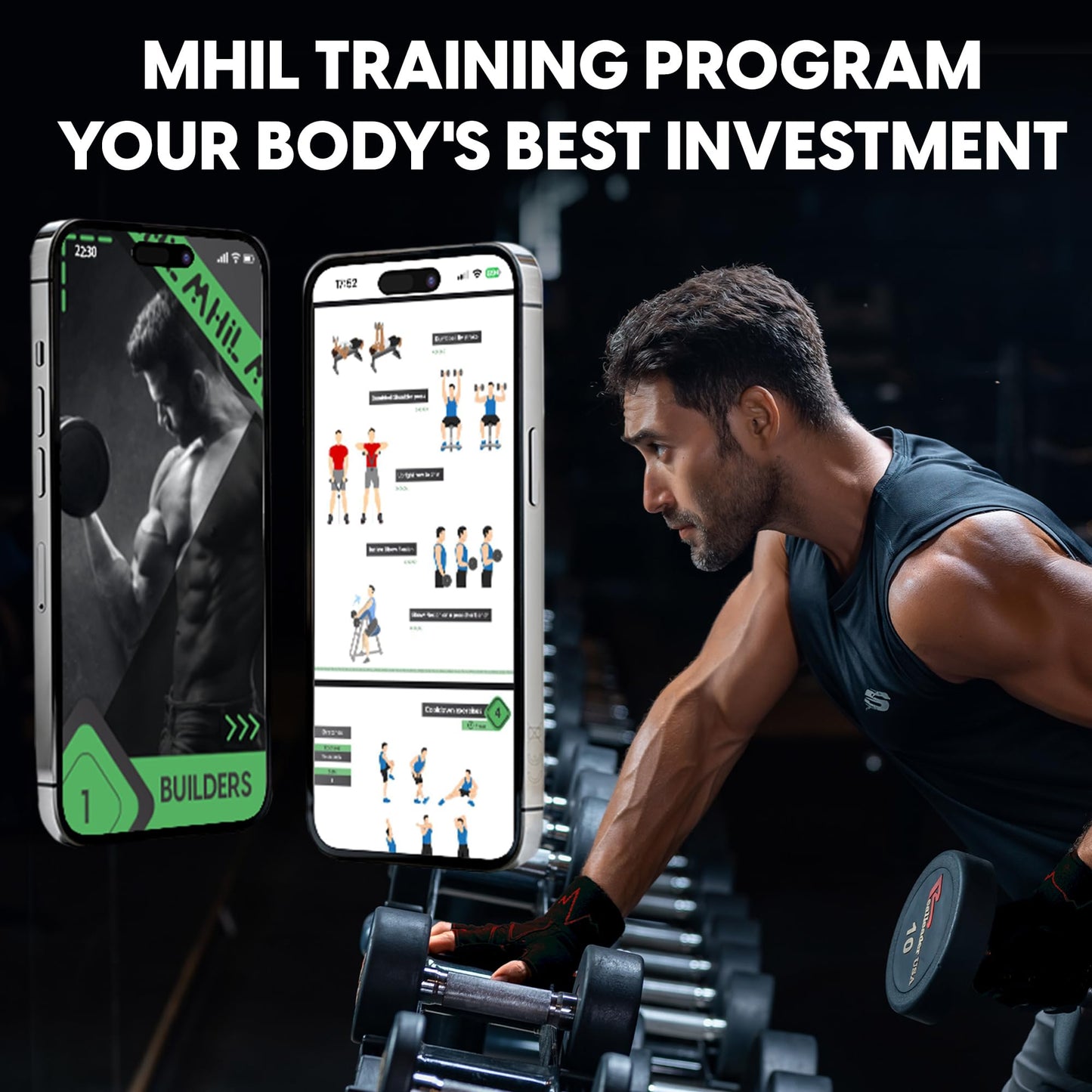 MhIL Workout Gloves for Men – Comfortable Gym Gloves for Men with Enhanced Grip for Safety and Hand Protection – Weight Lifting Protection with Wrist Wraps Support for Performance Boost and Style