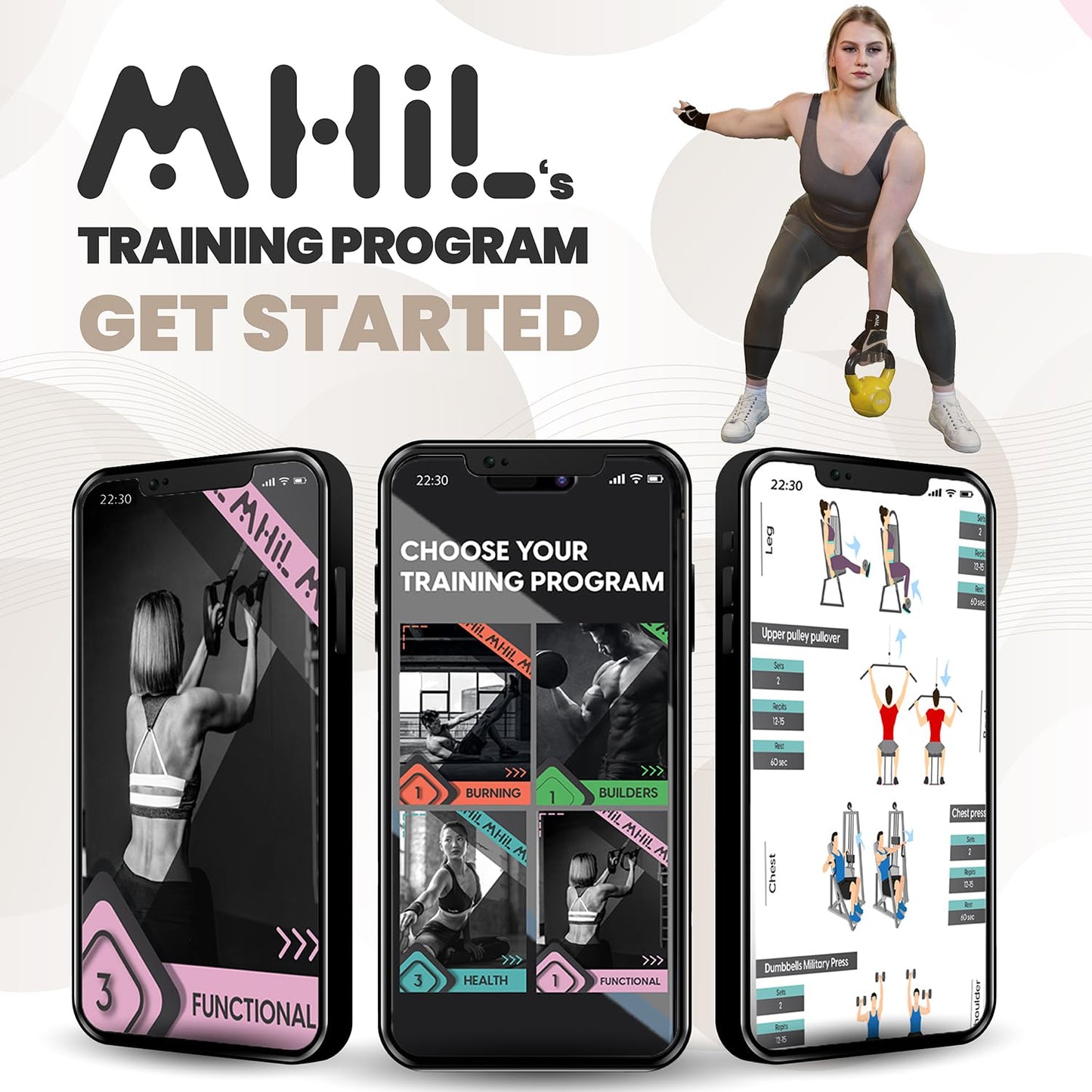 MhIL Workout Gloves for Women – Breathable Gym Gloves for Women with Palm Protection and Enhanced Grip – Padded Weight Lifting Glove for Womens with Wrist Wraps Support Weightlifting Exercise Cycling