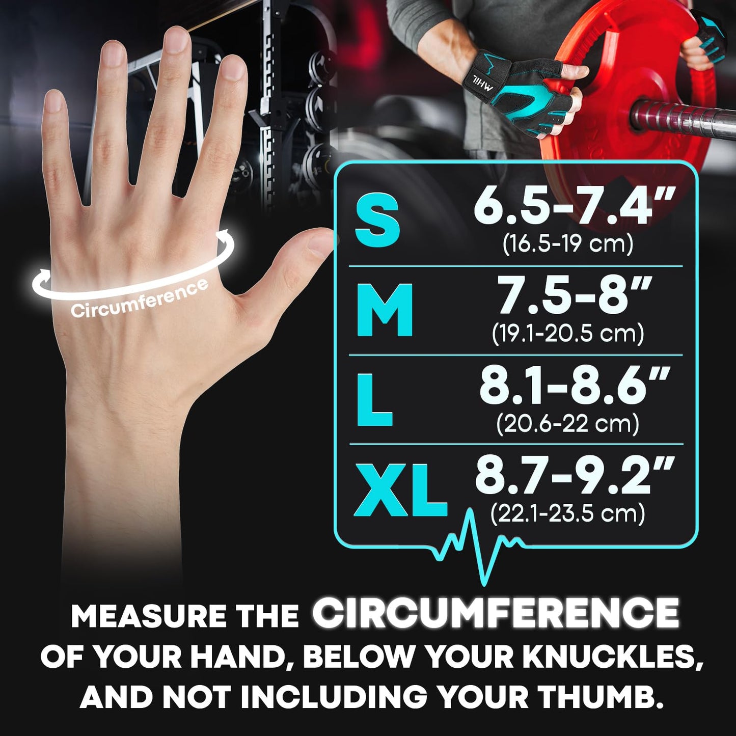 MhIL Workout Gloves for Men – Comfortable Gym Gloves for Men with Enhanced Grip for Safety and Hand Protection – Weight Lifting Protection with Wrist Wraps Support for Performance Boost and Style