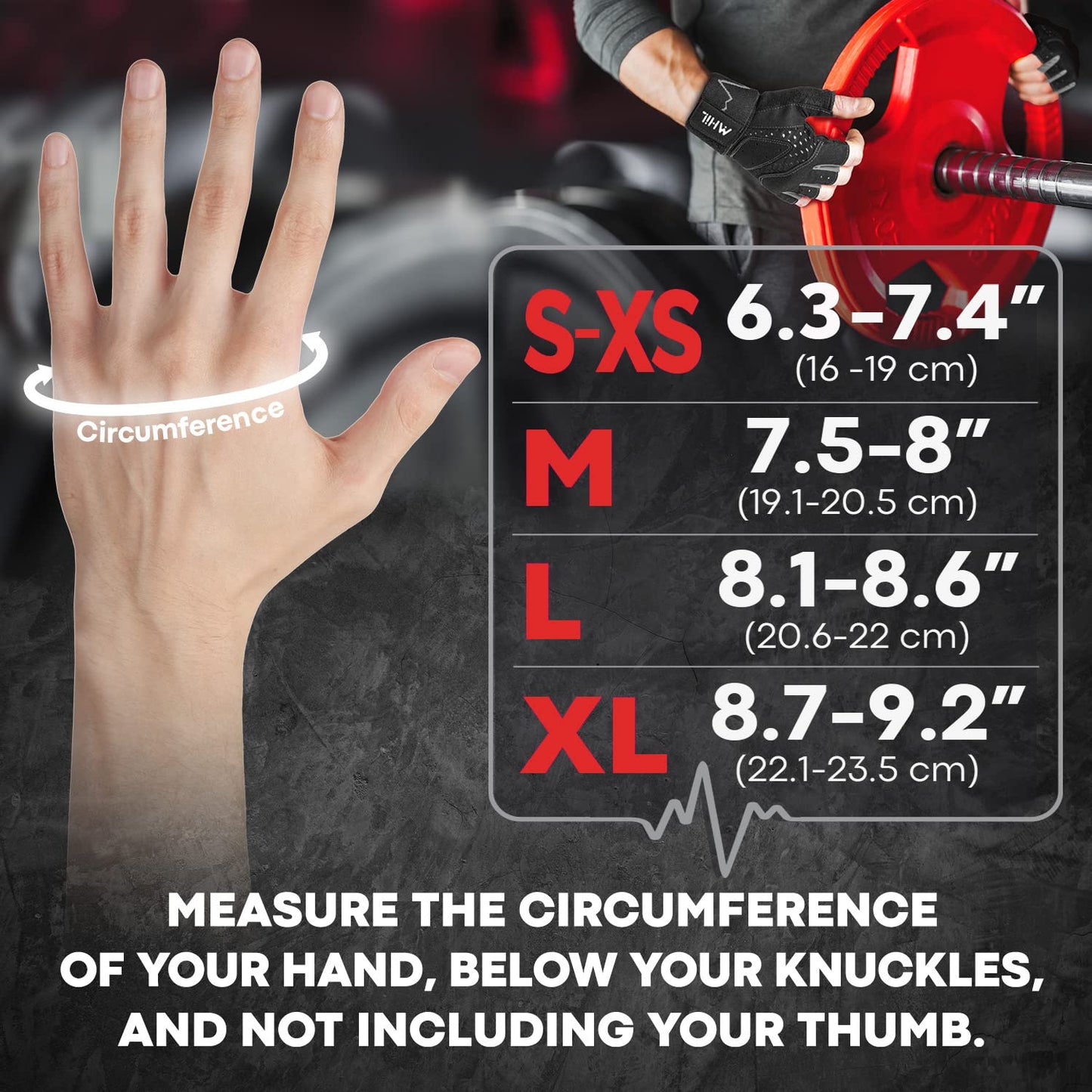 MhIL Workout Gloves for Men – Comfortable Gym Gloves for Men with Enhanced Grip for Safety and Hand Protection – Weight Lifting Protection with Wrist Wraps Support for Performance Boost and Style
