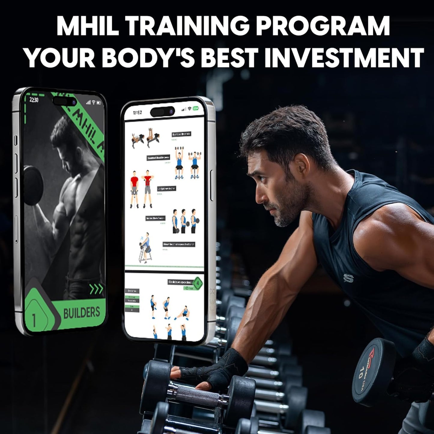 MhIL Workout Gloves for Men – Comfortable Gym Gloves for Men with Enhanced Grip for Safety and Hand Protection – Weight Lifting Protection with Wrist Wraps Support for Performance Boost and Style