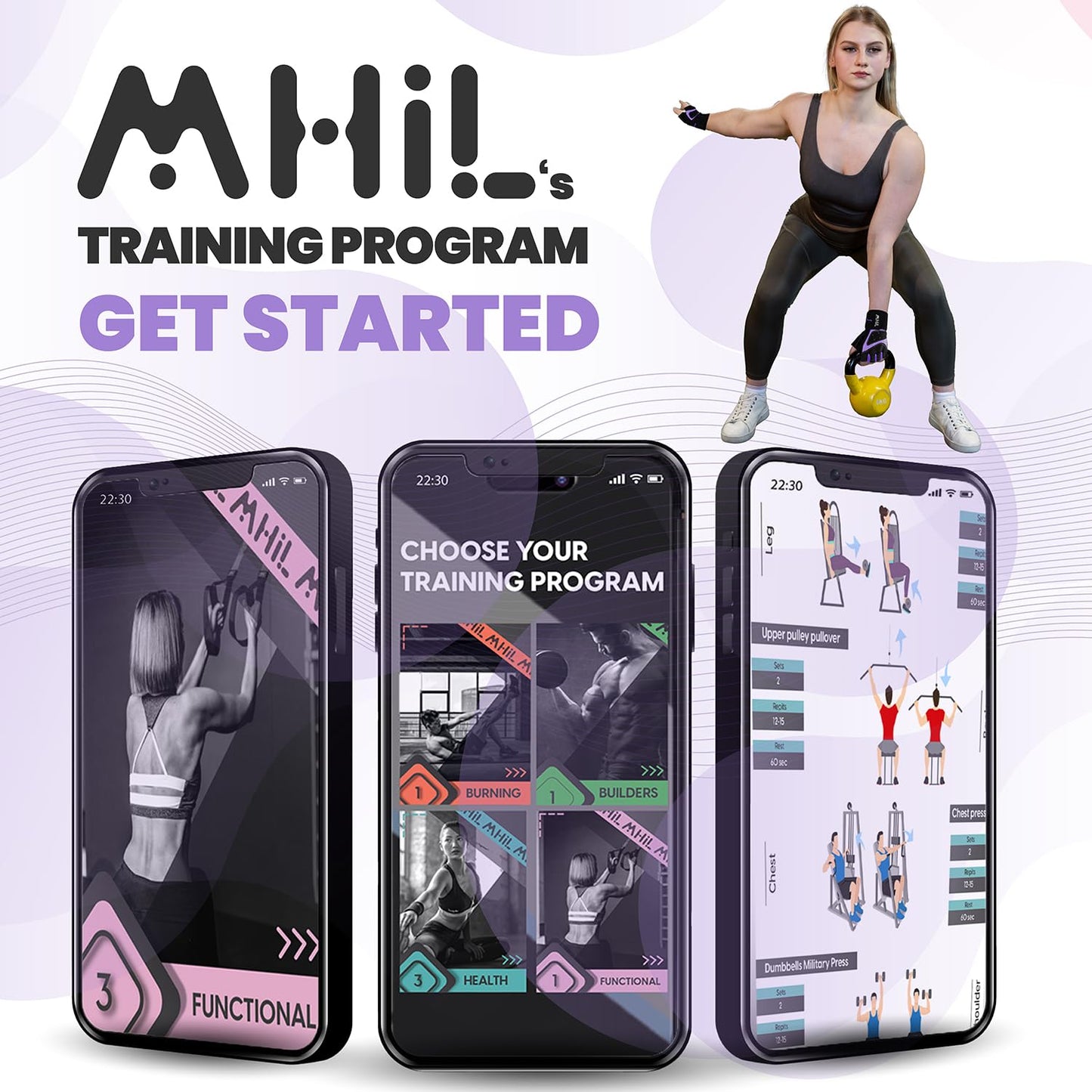 MhIL Workout Gloves for Women – Breathable Gym Gloves for Women with Palm Protection and Enhanced Grip – Padded Weight Lifting Glove for Womens with Wrist Wraps Support Weightlifting Exercise Cycling